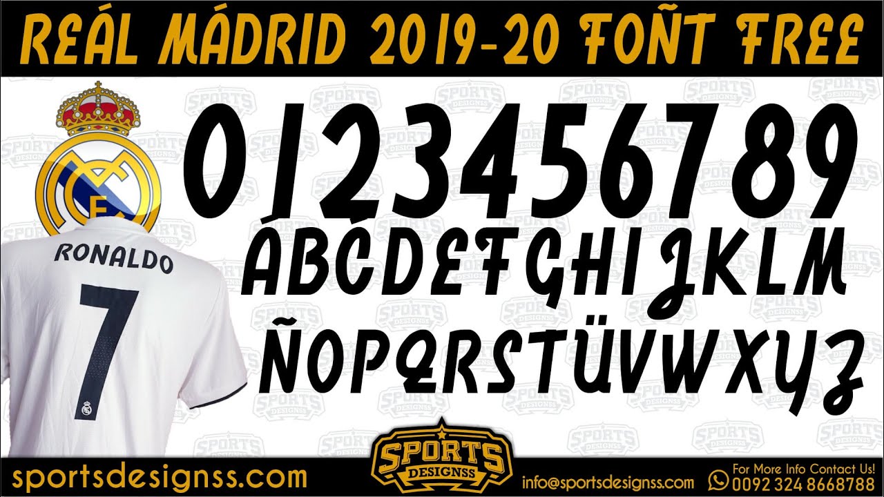 Real Madrid Font 2019-20 Free Download FootballSoccer Font Free Download by Sports Designss