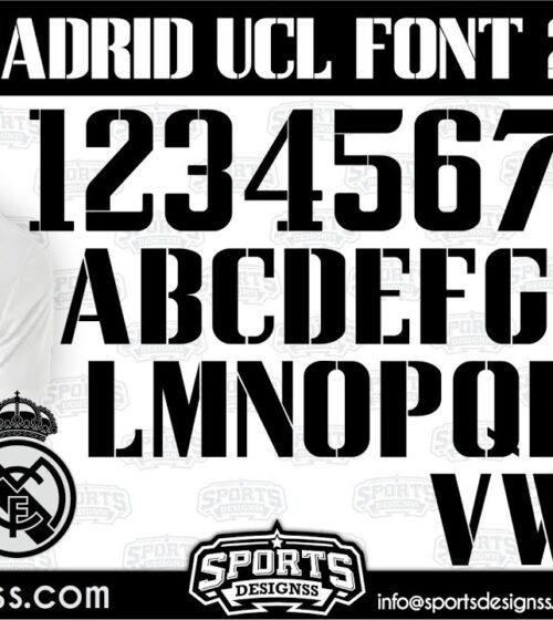 Real Madrid UCL 2022-23 Font Free Download by Sports Designss _ Real Madrid Football Font Download