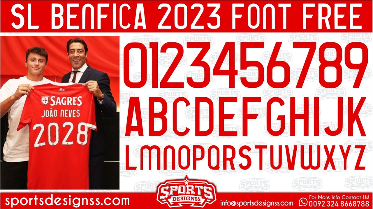 SL Benfica 2023 Football Font Free Download by Sports Designss_Free Download SL Benfica 2023 Font