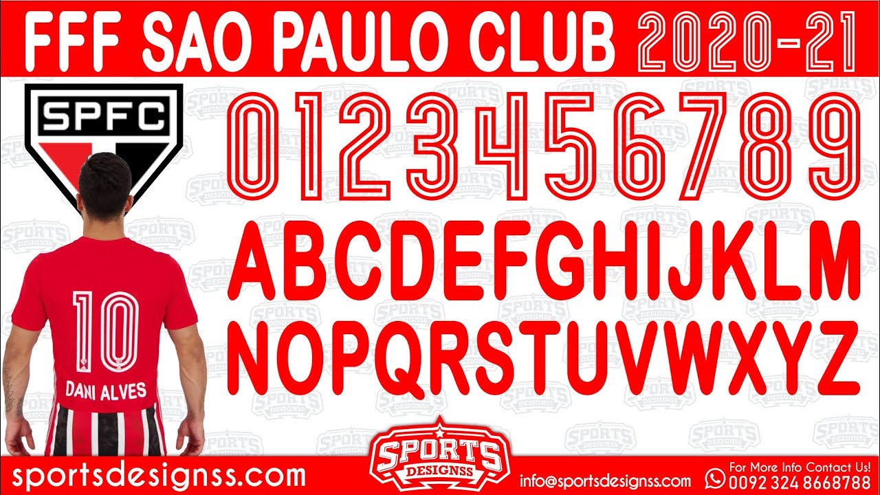 Sao Paulo FC 20202021 Football Font by Sports Designss_Sao Paulo FC 20202021 Adidas Font Download