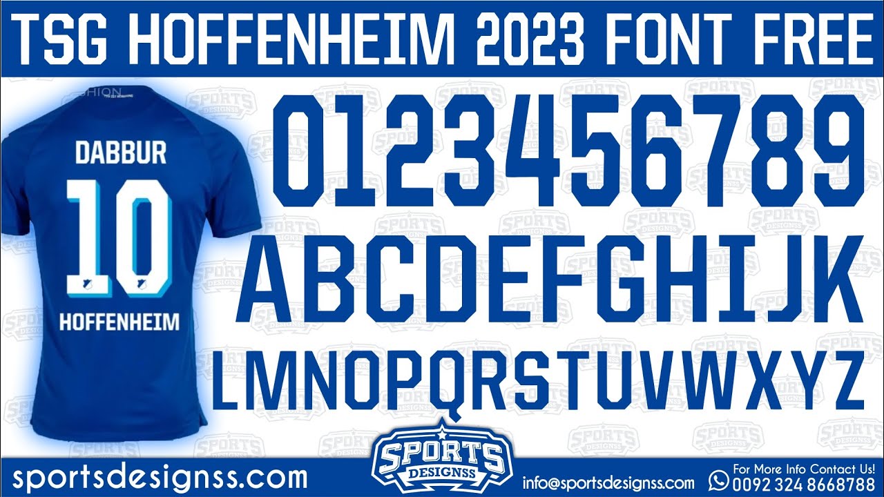 TSG HOFFENHEIM 2023 Football Font Free Download Sports Designss_Free Download HOFFENHEIM 2023 Font