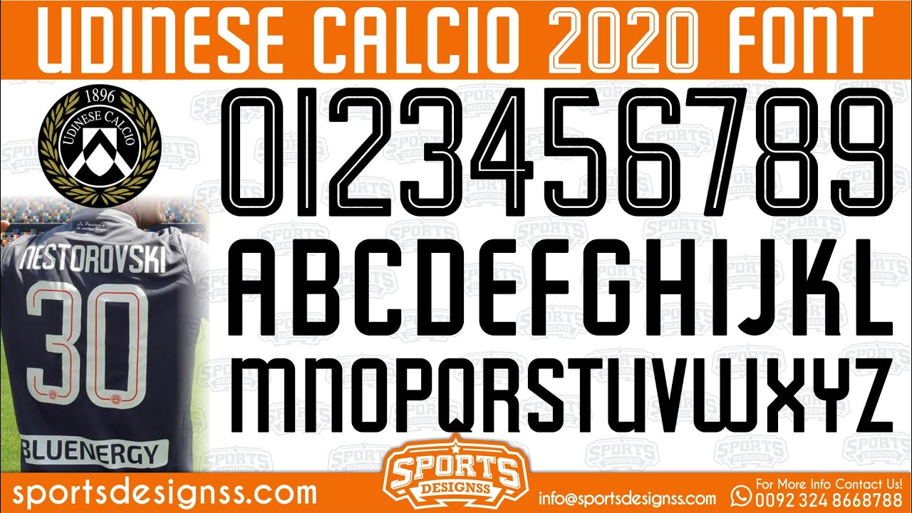 Udinese Calcio 2020 Font Free Download by Sports Designss _ Download Free Football Font