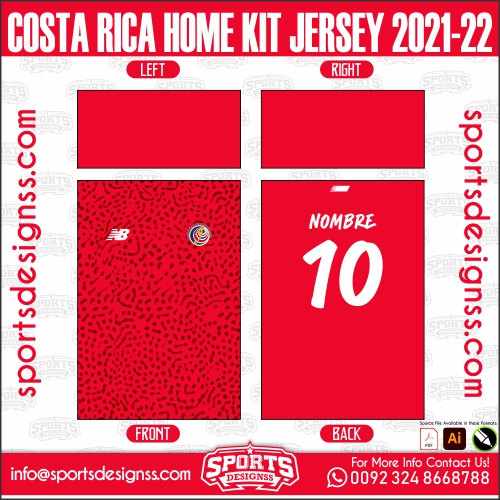COSTA RICA HOME KIT JERSEY 2021 22