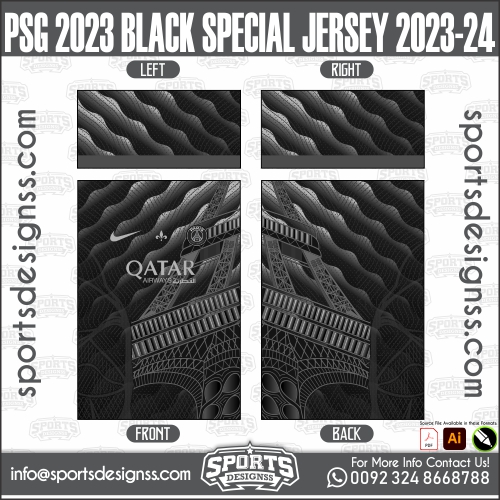 PSG BLACK SPECIAL JERSEY 2023-24. PSG BLACK SPECIAL JERSEY 2023-24, SPORTS DESIGNS CUSTOM SOCCER JE.PSG BLACK SPECIAL JERSEY 2023-24, SPORTS DESIGNS CUSTOM SOCCER JERSEY, SPORTS DESIGNS CUSTOM SOCCER JERSEY SHIRT VECTOR, NEW SPORTS DESIGNS CUSTOM SOCCER JERSEY 2021/22. Sublimation Football Shirt Pattern, Soccer JERSEY Printing Files, Football Shirt Ai Files, Football Shirt Vector, Football Kit Vector, Sublimation Soccer JERSEY Printing Files,