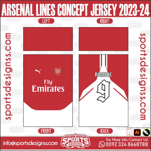 ARSENAL LINES CONCEPT JERSEY 2023-24. ARSENAL LINES CONCEPT JERSEY 2023-24, SPORTS DESIGNS CUSTOM SOCCER JE.ARSENAL LINES CONCEPT JERSEY 2023-24, SPORTS DESIGNS CUSTOM SOCCER JERSEY, SPORTS DESIGNS CUSTOM SOCCER JERSEY SHIRT VECTOR, NEW SPORTS DESIGNS CUSTOM SOCCER JERSEY 2021/22. Sublimation Football Shirt Pattern, Soccer JERSEY Printing Files, Football Shirt Ai Files, Football Shirt Vector, Football Kit Vector, Sublimation Soccer JERSEY Printing Files,