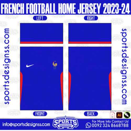 FRENCH FOOTBALL HOME JERSEY 2023-24 . FRENCH FOOTBALL HOME JERSEY 2023-24 , SPORTS DESIGNS CUSTOM SOCCER JE.FRENCH FOOTBALL HOME JERSEY 2023-24 , SPORTS DESIGNS CUSTOM SOCCER JERSEY, SPORTS DESIGNS CUSTOM SOCCER JERSEY SHIRT VECTOR, NEW SPORTS DESIGNS CUSTOM SOCCER JERSEY 2021/22. Sublimation Football Shirt Pattern, Soccer JERSEY Printing Files, Football Shirt Ai Files, Football Shirt Vector, Football Kit Vector, Sublimation Soccer JERSEY Printing Files,