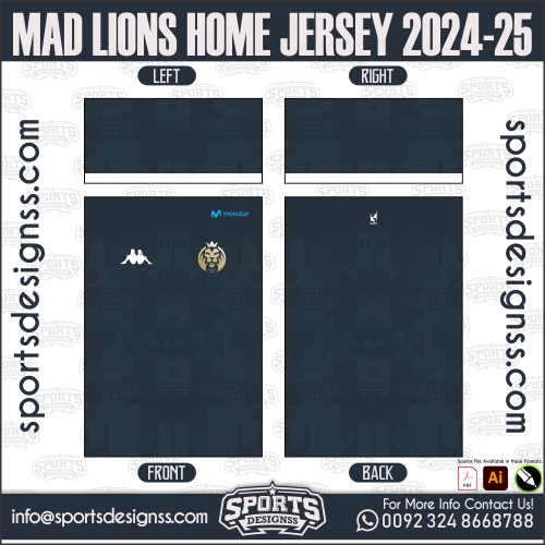 MAD LIONS HOME JERSEY 2024-25. MAD LIONS HOME JERSEY 2024-25, SPORTS DESIGNS CUSTOM SOCCER JE.MAD LIONS HOME JERSEY 2024-25, SPORTS DESIGNS CUSTOM SOCCER JERSEY, SPORTS DESIGNS CUSTOM SOCCER JERSEY SHIRT VECTOR, NEW SPORTS DESIGNS CUSTOM SOCCER JERSEY 2021/22. Sublimation Football Shirt Pattern, Soccer JERSEY Printing Files, Football Shirt Ai Files, Football Shirt Vector, Football Kit Vector, Sublimation Soccer JERSEY Printing Files,