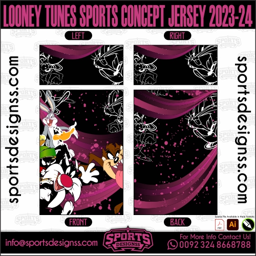 LOONEY TUNES SPORTS CONCEPT JERSEY 2023-24. LOONEY TUNES SPORTS CONCEPT JERSEY 2023-24, SPORTS DESIGNS CUSTOM SOCCER JE.LOONEY TUNES SPORTS CONCEPT JERSEY 2023-24, SPORTS DESIGNS CUSTOM SOCCER JERSEY, SPORTS DESIGNS CUSTOM SOCCER JERSEY SHIRT VECTOR, NEW SPORTS DESIGNS CUSTOM SOCCER JERSEY 2021/22. Sublimation Football Shirt Pattern, Soccer JERSEY Printing Files, Football Shirt Ai Files, Football Shirt Vector, Football Kit Vector, Sublimation Soccer JERSEY Printing Files,