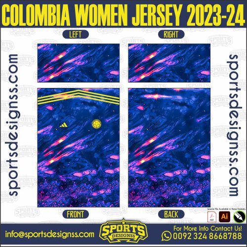 COLOMBIA WOMEN JERSEY 2023-24. COLOMBIA WOMEN JERSEY 2023-24, SPORTS DESIGNS CUSTOM SOCCER JE.COLOMBIA WOMEN JERSEY 2023-24, SPORTS DESIGNS CUSTOM SOCCER JERSEY, SPORTS DESIGNS CUSTOM SOCCER JERSEY SHIRT VECTOR, NEW SPORTS DESIGNS CUSTOM SOCCER JERSEY 2021/22. Sublimation Football Shirt Pattern, Soccer JERSEY Printing Files, Football Shirt Ai Files, Football Shirt Vector, Football Kit Vector, Sublimation Soccer JERSEY Printing Files,