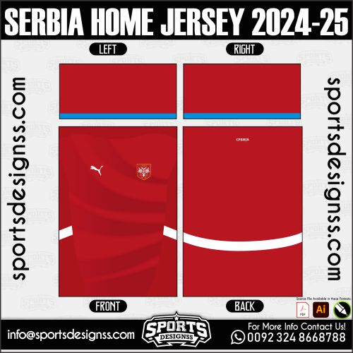 SERBIA HOME JERSEY 2024-25 - Sports Designss