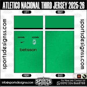 ATLETICO NACIONAL THIRD JERSEY 2025-26, ATLETICO NACIONAL THIRD JERSEY 2025-26. ATLETICO NACIONAL THIRD JERSEY 2025-26, SPORTS DESIGNS CUSTOM SOCCER JERSEY, SPORTS DESIGNS CUSTOM SOCCER JERSEY SHIRT VECTOR, ATLETICO NACIONAL THIRD JERSEY 2025-26. Sublimation Football Shirt Pattern, Soccer JERSEY Printing Files, Football Shirt Ai Files, Football Shirt Vector, Football Kit Vector, Sublimation Soccer JERSEY Printing Files, Print Ready Football Shirt CDR and Ai Files, Soccer JERSEY Design for Sublimation, ATLETICO NACIONAL THIRD JERSEY 2025-26. This JERSEY is Available in PDF, Ai & CDR Format
