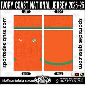 IVORY COAST NATIONAL JERSEY 2025-26, IVORY COAST NATIONAL JERSEY 2025-26. IVORY COAST NATIONAL JERSEY 2025-26, SPORTS DESIGNS CUSTOM SOCCER JERSEY, SPORTS DESIGNS CUSTOM SOCCER JERSEY SHIRT VECTOR, IVORY COAST NATIONAL JERSEY 2025-26. Sublimation Football Shirt Pattern, Soccer JERSEY Printing Files, Football Shirt Ai Files, Football Shirt Vector, Football Kit Vector, Sublimation Soccer JERSEY Printing Files, Print Ready Football Shirt CDR and Ai Files, Soccer JERSEY Design for Sublimation, IVORY COAST NATIONAL JERSEY 2025-26. This JERSEY is Available in PDF, Ai & CDR Format
