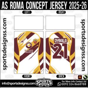 AS ROMA CONCEPT JERSEY 2025-26, AS ROMA CONCEPT JERSEY 2025-26. AS ROMA CONCEPT JERSEY 2025-26, SPORTS DESIGNS CUSTOM SOCCER JERSEY, SPORTS DESIGNS CUSTOM SOCCER JERSEY SHIRT VECTOR, AS ROMA CONCEPT JERSEY 2025-26. Sublimation Football Shirt Pattern, Soccer JERSEY Printing Files, Football Shirt Ai Files, Football Shirt Vector, Football Kit Vector, Sublimation Soccer JERSEY Printing Files, Print Ready Football Shirt CDR and Ai Files, Soccer JERSEY Design for Sublimation, AS ROMA CONCEPT JERSEY 2025-26. This JERSEY is Available in PDF, Ai & CDR Format