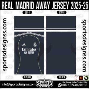 REAL MADRID AWAY JERSEY 2025-26, REAL MADRID AWAY JERSEY 2025-26. REAL MADRID AWAY JERSEY 2025-26, SPORTS DESIGNS CUSTOM SOCCER JERSEY, SPORTS DESIGNS CUSTOM SOCCER JERSEY SHIRT VECTOR, REAL MADRID AWAY JERSEY 2025-26. Sublimation Football Shirt Pattern, Soccer JERSEY Printing Files, Football Shirt Ai Files, Football Shirt Vector, Football Kit Vector, Sublimation Soccer JERSEY Printing Files, Print Ready Football Shirt CDR and Ai Files, Soccer JERSEY Design for Sublimation, REAL MADRID AWAY JERSEY 2025-26. This JERSEY is Available in PDF, Ai & CDR Format