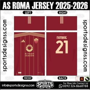 AS ROMA JERSEY 2025-2026. AS ROMA JERSEY 2025-2026, AS ROMA JERSEY 2025-2026.AS ROMA JERSEY 2025-2026, AS ROMA JERSEY 2025-2026, AS ROMA JERSEY 2025-2026 SHIRT VECTOR, NEW AS ROMA JERSEY 2025-2026 2022/23. Sublimation Football Shirt Pattern, Soccer JERSEY Printing Files, Football Shirt Ai Files, Football Shirt Vector, Football Kit Vector, Sublimation Soccer JERSEY Printing Files,