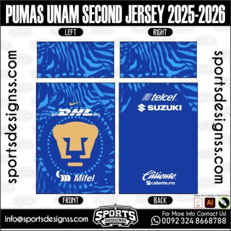 PUMAS UNAM SECOND JERSEY 2025-2026 - Sports Designss