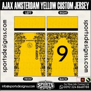 AJAX AMSTERDAM YELLOW CUSTOM JERSEY. AJAX AMSTERDAM YELLOW CUSTOM JERSEY, AJAX AMSTERDAM YELLOW CUSTOM JERSEY.AJAX AMSTERDAM YELLOW CUSTOM JERSEY, AJAX AMSTERDAM YELLOW CUSTOM JERSEY, AJAX AMSTERDAM YELLOW CUSTOM JERSEY SHIRT VECTOR, NEW AJAX AMSTERDAM YELLOW CUSTOM JERSEY 2022/23. Sublimation Football Shirt Pattern, Soccer JERSEY Printing Files, Football Shirt Ai Files, Football Shirt Vector, Football Kit Vector, Sublimation Soccer JERSEY Printing Files,