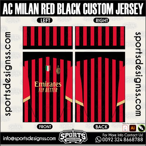 AC MILAN RED BLACK CUSTOM JERSEY, AC MILAN RED BLACK CUSTOM JERSEY. AC MILAN RED BLACK CUSTOM JERSEY, SPORTS DESIGNS CUSTOM SOCCER JERSEY, SPORTS DESIGNS CUSTOM SOCCER JERSEY SHIRT VECTOR, AC MILAN RED BLACK CUSTOM JERSEY. Sublimation Football Shirt Pattern, Soccer JERSEY Printing Files, Football Shirt Ai Files, Football Shirt Vector, Football Kit Vector, Sublimation Soccer JERSEY Printing Files, Print Ready Football Shirt CDR and Ai Files, Soccer JERSEY Design for Sublimation, AC MILAN RED BLACK CUSTOM JERSEY. This JERSEY is Available in PDF, Ai & CDR Format