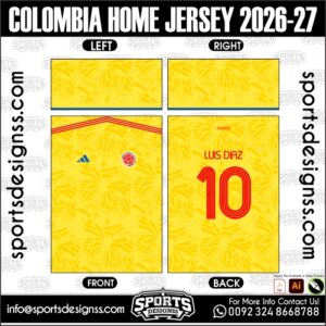 COLOMBIA HOME JERSEY 2026-27. COLOMBIA HOME JERSEY 2026-27, COLOMBIA HOME JERSEY 2026-27.COLOMBIA HOME JERSEY 2026-27, COLOMBIA HOME JERSEY 2026-27, COLOMBIA HOME JERSEY 2026-27 SHIRT VECTOR, NEW COLOMBIA HOME JERSEY 2026-27 2022/23. Sublimation Football Shirt Pattern, Soccer JERSEY Printing Files, Football Shirt Ai Files, Football Shirt Vector, Football Kit Vector, Sublimation Soccer JERSEY Printing Files,