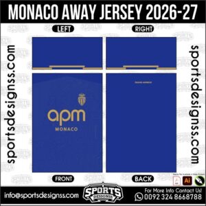 MONACO AWAY JERSEY 2026-27. MONACO AWAY JERSEY 2026-27, MONACO AWAY JERSEY 2026-27.MONACO AWAY JERSEY 2026-27, MONACO AWAY JERSEY 2026-27, MONACO AWAY JERSEY 2026-27 SHIRT VECTOR, NEW MONACO AWAY JERSEY 2026-27 2022/23. Sublimation Football Shirt Pattern, Soccer JERSEY Printing Files, Football Shirt Ai Files, Football Shirt Vector, Football Kit Vector, Sublimation Soccer JERSEY Printing Files,