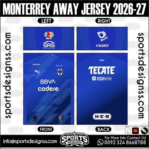 MONTERREY AWAY JERSEY 2026-27. MONTERREY AWAY JERSEY 2026-27, MONTERREY AWAY JERSEY 2026-27.MONTERREY AWAY JERSEY 2026-27, MONTERREY AWAY JERSEY 2026-27, MONTERREY AWAY JERSEY 2026-27 SHIRT VECTOR, NEW MONTERREY AWAY JERSEY 2026-27 2022/23. Sublimation Football Shirt Pattern, Soccer JERSEY Printing Files, Football Shirt Ai Files, Football Shirt Vector, Football Kit Vector, Sublimation Soccer JERSEY Printing Files,