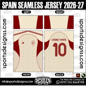 SPAIN SEAMLESS JERSEY 2026-27. SPAIN SEAMLESS JERSEY 2026-27, SPAIN SEAMLESS JERSEY 2026-27.SPAIN SEAMLESS JERSEY 2026-27, SPAIN SEAMLESS JERSEY 2026-27, SPAIN SEAMLESS JERSEY 2026-27 SHIRT VECTOR, NEW SPAIN SEAMLESS JERSEY 2026-27 2022/23. Sublimation Football Shirt Pattern, Soccer JERSEY Printing Files, Football Shirt Ai Files, Football Shirt Vector, Football Kit Vector, Sublimation Soccer JERSEY Printing Files,