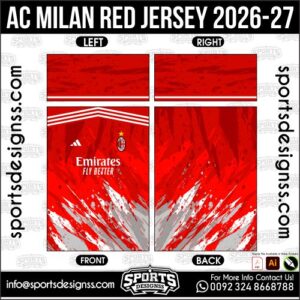 AC MILAN RED JERSEY 2026-27. AC MILAN RED JERSEY 2026-27, AC MILAN RED JERSEY 2026-27.AC MILAN RED JERSEY 2026-27, AC MILAN RED JERSEY 2026-27, AC MILAN RED JERSEY 2026-27 SHIRT VECTOR, NEW AC MILAN RED JERSEY 2026-27 2022/23. Sublimation Football Shirt Pattern, Soccer JERSEY Printing Files, Football Shirt Ai Files, Football Shirt Vector, Football Kit Vector, Sublimation Soccer JERSEY Printing Files,