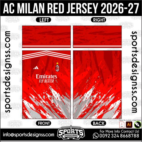 AC MILAN RED JERSEY 2026-27. AC MILAN RED JERSEY 2026-27, AC MILAN RED JERSEY 2026-27.AC MILAN RED JERSEY 2026-27, AC MILAN RED JERSEY 2026-27, AC MILAN RED JERSEY 2026-27 SHIRT VECTOR, NEW AC MILAN RED JERSEY 2026-27 2022/23. Sublimation Football Shirt Pattern, Soccer JERSEY Printing Files, Football Shirt Ai Files, Football Shirt Vector, Football Kit Vector, Sublimation Soccer JERSEY Printing Files,