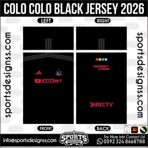 COLO COLO BLACK JERSEY 2026. COLO COLO BLACK JERSEY 2026, COLO COLO BLACK JERSEY 2026.COLO COLO BLACK JERSEY 2026, COLO COLO BLACK JERSEY 2026, COLO COLO BLACK JERSEY 2026 SHIRT VECTOR, NEW COLO COLO BLACK JERSEY 2026 2022/23. Sublimation Football Shirt Pattern, Soccer JERSEY Printing Files, Football Shirt Ai Files, Football Shirt Vector, Football Kit Vector, Sublimation Soccer JERSEY Printing Files,