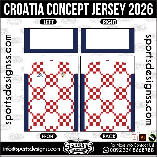 CROATIA CONCEPT JERSEY 2026. CROATIA CONCEPT JERSEY 2026, CROATIA CONCEPT JERSEY 2026.CROATIA CONCEPT JERSEY 2026, CROATIA CONCEPT JERSEY 2026, CROATIA CONCEPT JERSEY 2026 SHIRT VECTOR, NEW CROATIA CONCEPT JERSEY 2026. Sublimation Football Shirt Pattern, Soccer JERSEY Printing Files, Football Shirt Ai Files, Football Shirt Vector, Football Kit Vector, Sublimation Soccer JERSEY Printing Files,