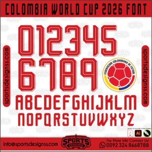 COLOMBIA WORLD CUP 2026 FONT Download by Sports Designss _Football Font Premium Football Jersey Font (OTF Download) Recreate authentic football jersey designs with the [COLOMBIA WORLD CUP], built for realistic, match-ready sports visuals. Upgrade your designs with the [COLOMBIA WORLD CUP], a premium football jersey font inspired by modern professional sports aesthetics. Designed for creators who want clean, authentic, and game-ready visuals, this font helps you produce high-quality football designs that actually look professional. ⚽ What You Get: High-quality OTF font file (Ready to install) Clean and authentic football-style typography Works with Photoshop, Illustrator, CorelDRAW & more 🎨 Perfect For: Football / Soccer jersey designs Team kits & sports branding Mockups & merchandise Social media posts & YouTube thumbnails 🚀 Why This Font? Inspired by real football design trends Built for clarity, readability, and realism Gives your designs a professional, match-ready look 🔒 Important Notes: Digital product only (no physical item) Instant download after purchase No refunds on digital items ⚡ Designed for creators who take sports design seriously.