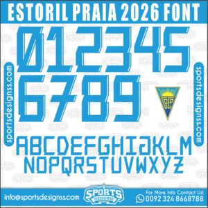 Download the ESTORIL PRAIA 2026 Font by Sports Designss β a premium football jersey font inspired by modern kits. Perfect for creating professional soccer designs, team jerseys, and custom branding projects.