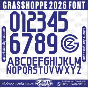 Download the GRASSHOPPE 2026 Font by Sports Designss – a premium football jersey font inspired by modern kits. Perfect for creating professional soccer designs, team jerseys, and custom branding projects.
