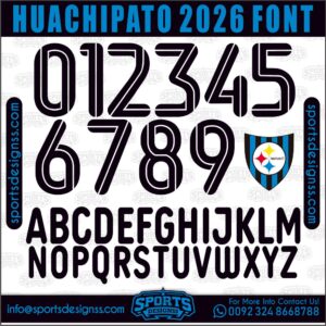 Download the HUACHIPATO 2026 Font by Sports Designss β a premium football jersey font inspired by modern kits. Perfect for creating professional soccer designs, team jerseys, and custom branding projects.