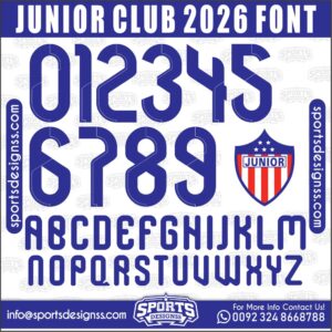 Download the JUNIOR CLUB 2026 Font by Sports Designss β a premium football jersey font inspired by modern kits. Perfect for creating professional soccer designs, team jerseys, and custom branding projects.