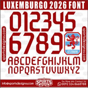 Download the LUXEMBURGO 2026 Font by Sports Designss β a premium football jersey font inspired by modern kits. Perfect for creating professional soccer designs, team jerseys, and custom branding projects.