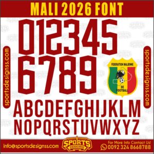 Download the MALI 2026 Font by Sports Designss β a premium football jersey font inspired by modern kits. Perfect for creating professional soccer designs, team jerseys, and custom branding projects.