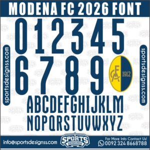 Download the MODENA FC 2026 Font by Sports Designss β a premium football jersey font inspired by modern kits. Perfect for creating professional soccer designs, team jerseys, and custom branding projects.
