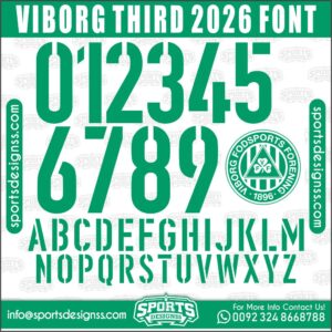 Download the VIBORG THIRD 2026 Font by Sports Designss β a premium football jersey font inspired by modern kits. Perfect for creating professional soccer designs, team jerseys, and custom branding projects.