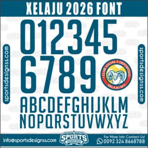 Download the XELAJU 2026 Font by Sports Designss – a premium football jersey font inspired by modern kits. Perfect for creating professional soccer designs, team jerseys, and custom branding projects.