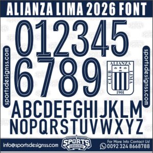 Download the ALIANZA LIMA 2026 Font by Sports Designss β a premium football jersey font inspired by modern kits. Perfect for creating professional soccer designs, team jerseys, and custom branding projects.