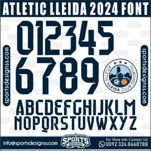 Download the ATLETIC LLEIDA 2024 Font by Sports Designss β a premium football jersey font inspired by modern kits. Perfect for creating professional soccer designs, team jerseys, and custom branding projects.