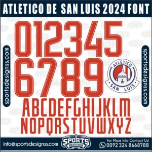 Download the ATLETICO DE SAN LUIS 2024 Font by Sports Designss β a premium football jersey font inspired by modern kits. Perfect for creating professional soccer designs, team jerseys, and custom branding projects.