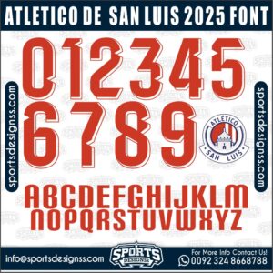 Download the ATLETICO DE SAN LUIS 2025 Font by Sports Designss β a premium football jersey font inspired by modern kits. Perfect for creating professional soccer designs, team jerseys, and custom branding projects.