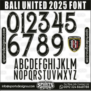Download the BALI UNITED 2025 Font by Sports Designss β a premium football jersey font inspired by modern kits. Perfect for creating professional soccer designs, team jerseys, and custom branding projects.