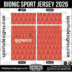 Download BIONIC SPORT JERSEY. Premium sublimation football shirt design, editable AI file for custom soccer kits and printing.