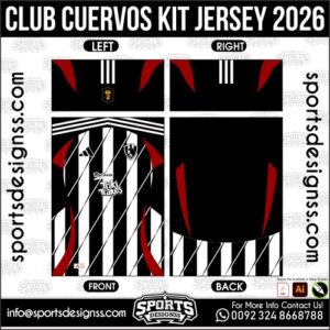 Download CLUB CUERVOS KIT JERSEY. Premium sublimation football shirt design, editable AI file for custom soccer kits and printing.