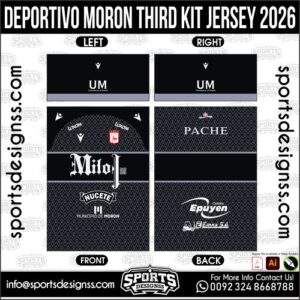 Download DEPORTIVO MORON THIRD KIT JERSEY. Premium sublimation football shirt design, editable AI file for custom soccer kits and printing.