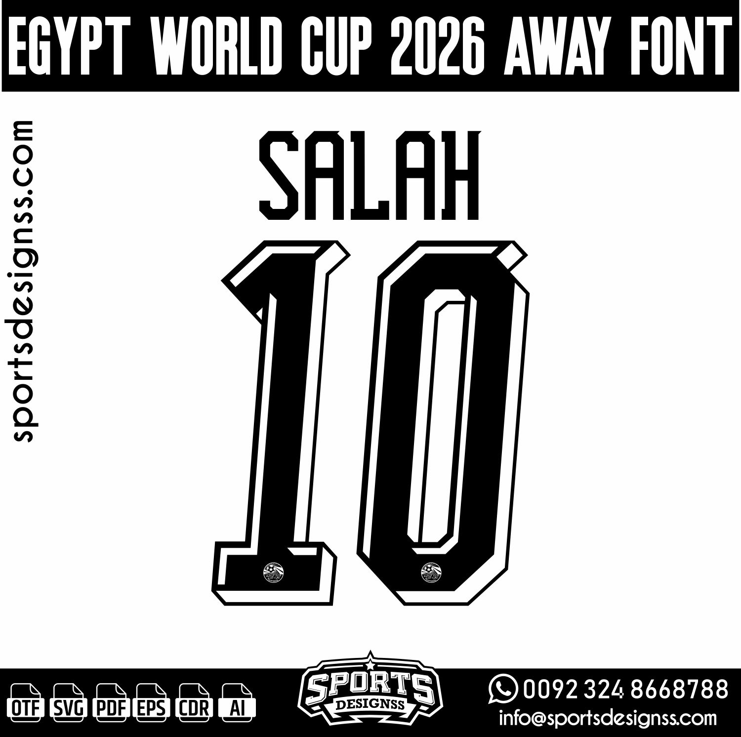 EGYPT WORLD CUP 2026 FONT by Sports Designss – a premium football jersey font inspired by modern kits. Perfect for creating professional soccer designs, team jerseys, and custom branding projects.