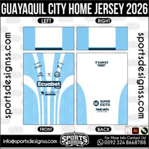 Download GUAYAQUIL CITY HOME JERSEY. Premium sublimation football shirt design, editable AI file for custom soccer kits and printing.